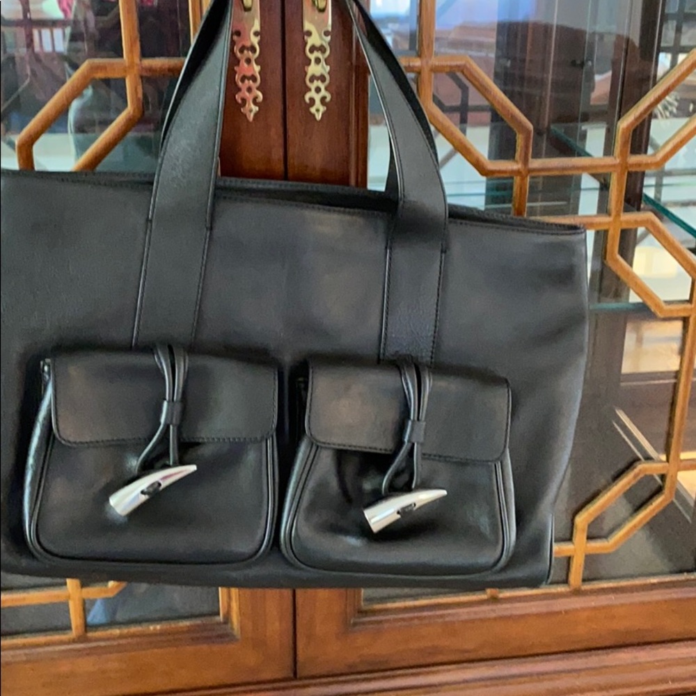 Burberry Black Leather Satchel - Picture 9 of 10